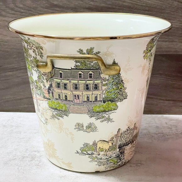 MacKenzie-Childs 30th Anniversary Aurora Collection Enamel Ice Bucket 2013 RARE - Picture 1 of 14